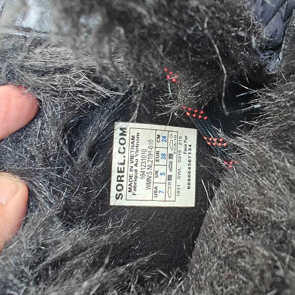 Sorel Tofino II Quilted Waterproof Snow Boots Black/Red Trim Women’s 7 - Picture 4 of 5